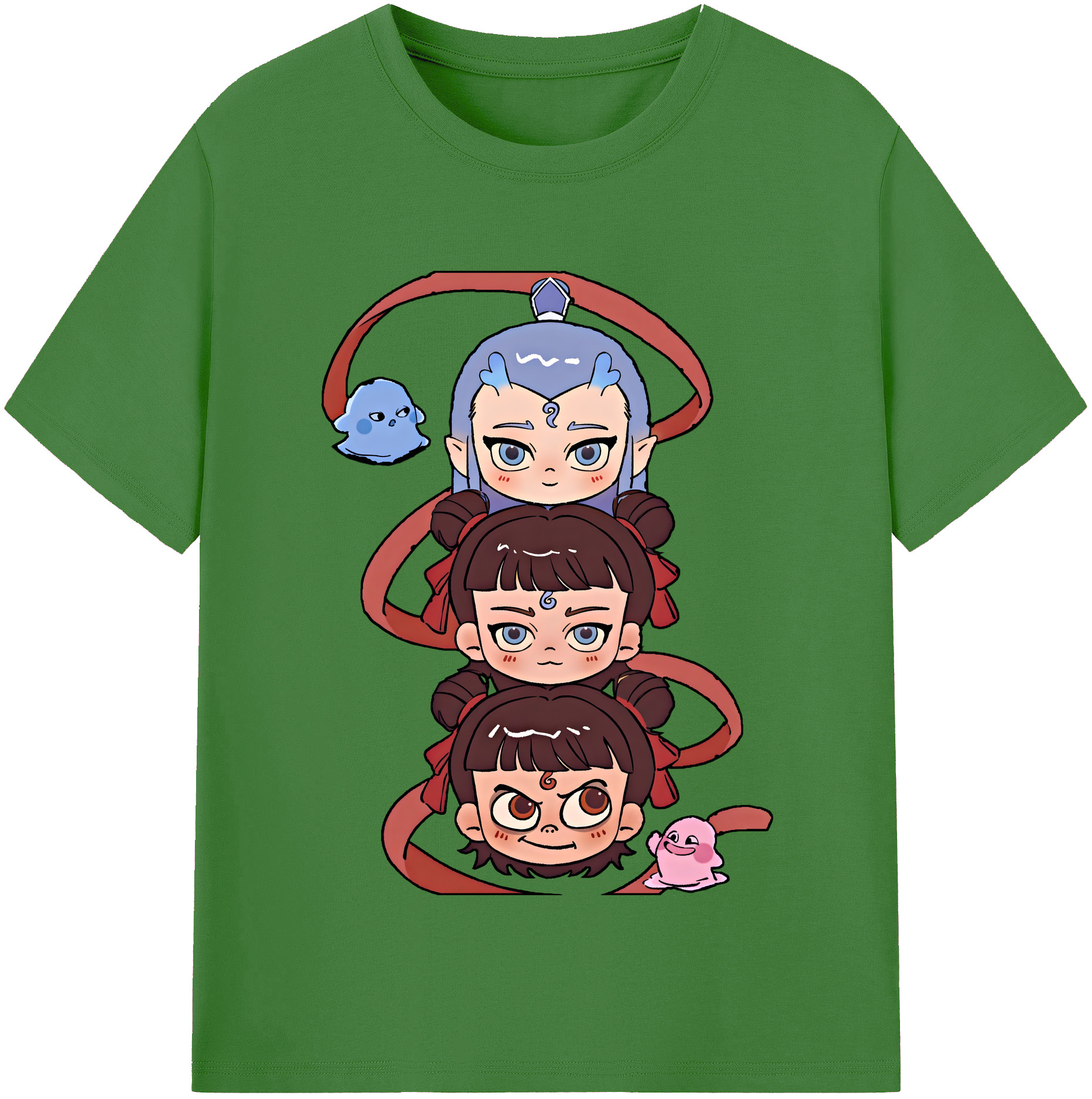 （画像用） Ne Zha 2 ナタ 魔童の大暴れ レディースカジュアルプリントTシャツ（綿100％）
